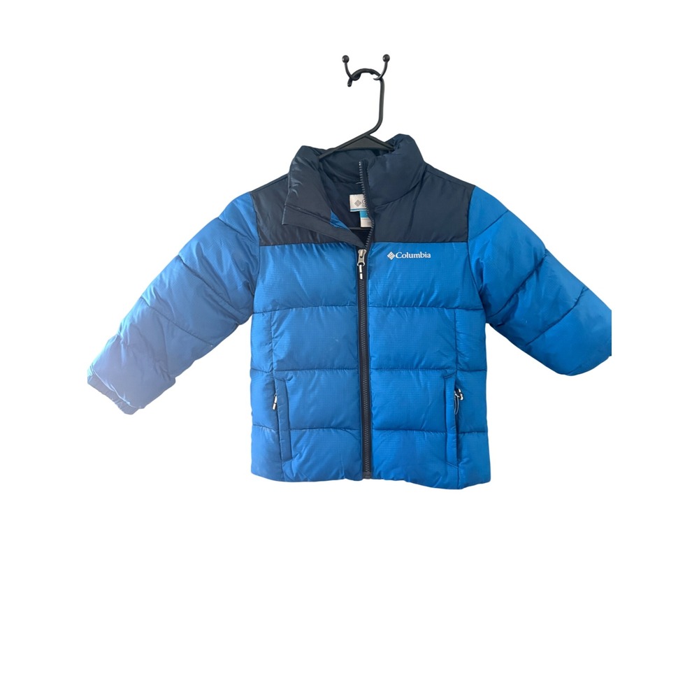 Columbia Kids Blue Navy Puffer Jacket XXS 4/5 Insulated Full Zip Winter Coat